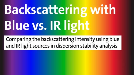 Blue-VS-IR-Backscattering - Comparing the backscattering intensity using blue and IR light sources in dispersion stability analysis