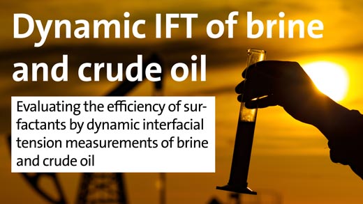 Dynamic IFT of brine and crude oil - Evaluating the efficiency of surfactants by dynamic interfacial tension measurements of brine and crude oil