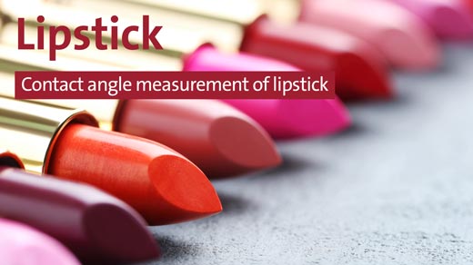 Contact angle measurement of lipstick