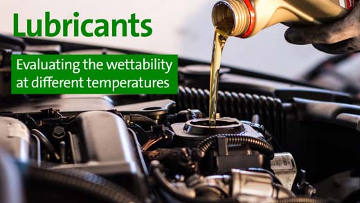 Lubricants - Evaluating the wettability at different temperatures