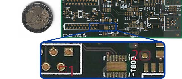 Measuring positions on a printed circuit board which require picoliter drops