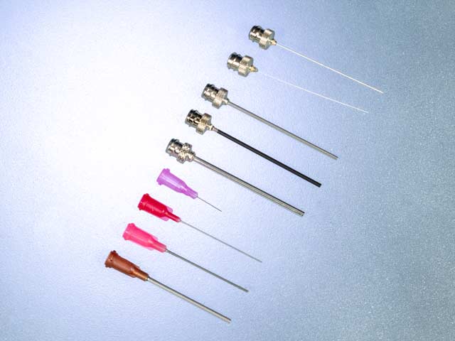 Needles for sessile and pendant drop method in several disposable and non disposable variants